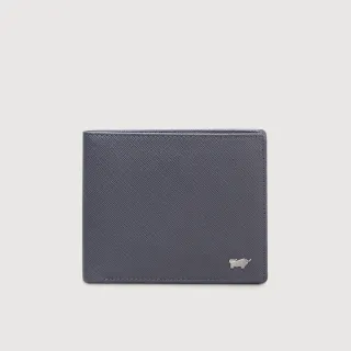 【BRAUN BUFFEL 德國小金牛】台灣總代理 尚恩A 8卡中間翻零錢袋短夾-藍色(BF354-318-NY)