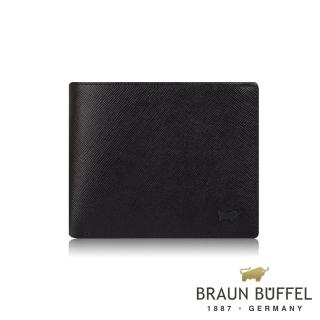 【BRAUN BUFFEL 德國小金牛】台灣總代理 洛菲諾P-II 4卡零錢袋皮夾-黑色(BF347-315-BK)