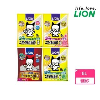 【LION 獅王】24小時強效除臭礦砂 5L（無香/花香/木質綠/加強版）(貓砂)