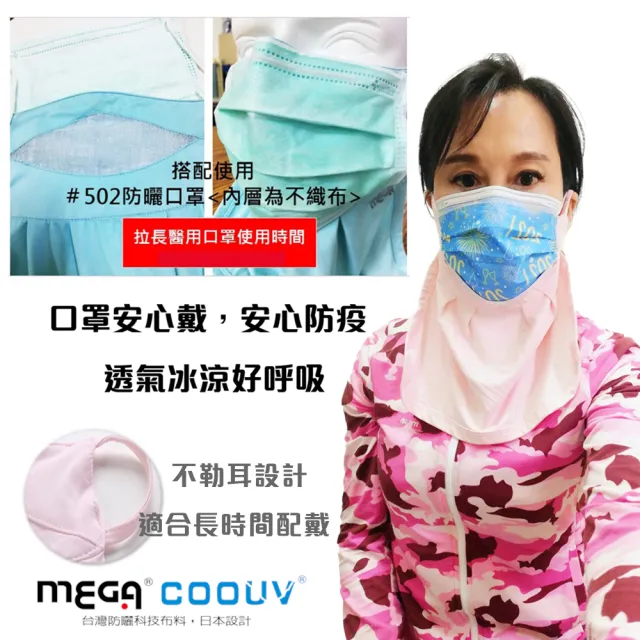 【MEGA COOUV】UPF50+防曬瞬間涼感口罩 可抗紫外線99.9%(防曬口罩 抗紫外線口罩 澳洲防曬認證)