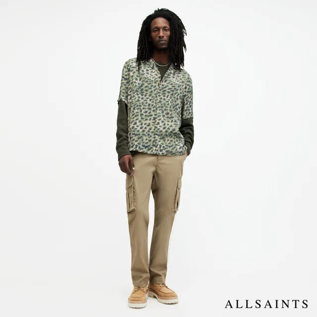 【ALLSAINTS】UNDERGROUND 人造絲迷彩印花LOGO夏威夷花襯衫(舒適版型)