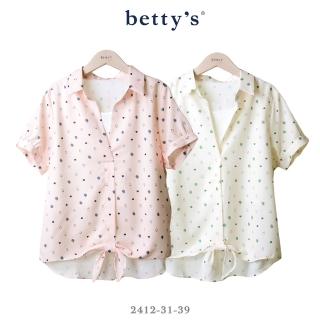 【betty’s 貝蒂思】假兩件愛心逗號印花綁帶上衣(共二色)