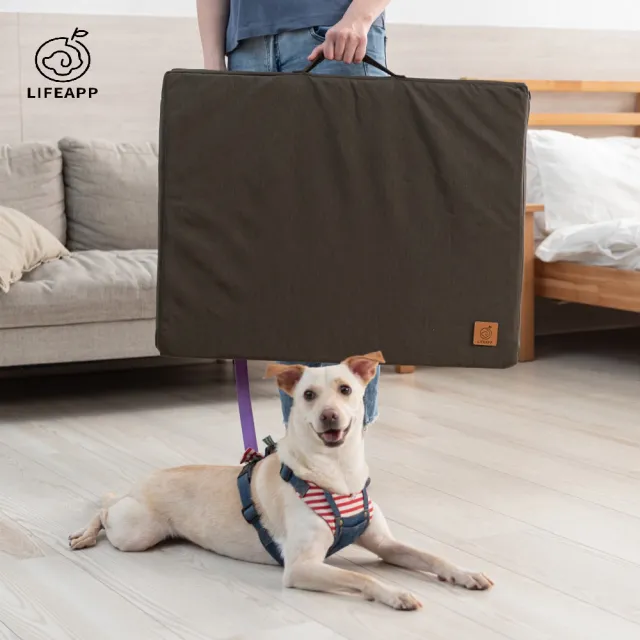 【LIFEAPP 徠芙寶】摺疊墊+布套組/L(寵物緩壓睡墊、中大型犬適用)