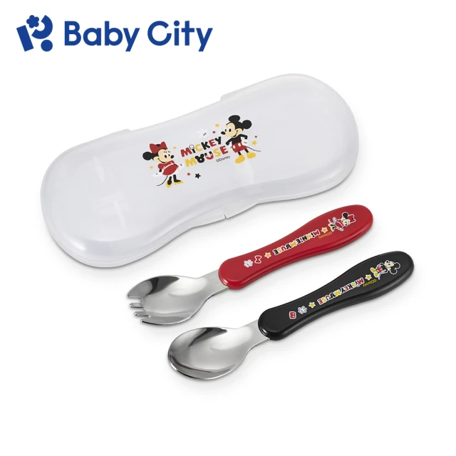 【Baby City 娃娃城】迪士尼不鏽鋼餐具組(米奇.米妮)