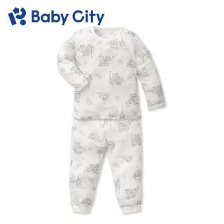 【BabyCity娃娃城 官方直營】天絲棉長袖肩開套裝/歐洲白(80-100cm)