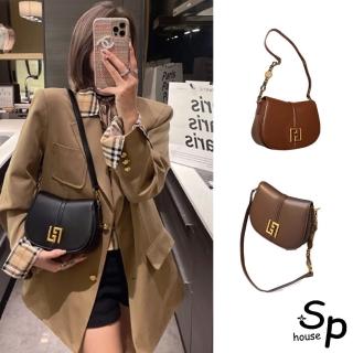 【Sp house】復古悸動全真牛皮單肩斜背女用馬鞍包(4色可選)