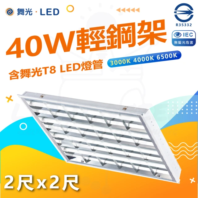 DanceLight 舞光 雙入組 40W LED輕鋼架 2尺X2尺 4管(6500K白光 辦公用燈)