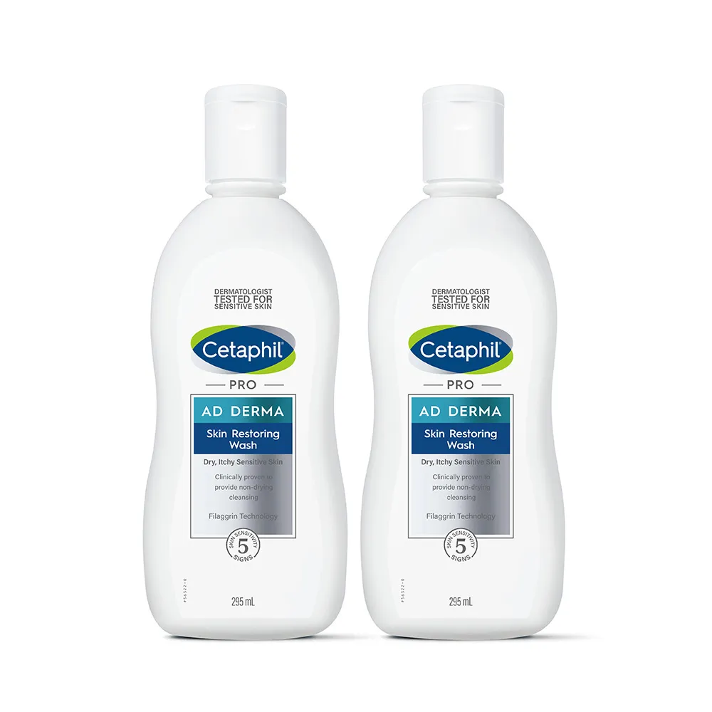 【Cetaphil 舒特膚】官方直營 AD益膚康修護潔膚乳 295ml*2入(臉部身體適用/益膚沐浴/洗臉)