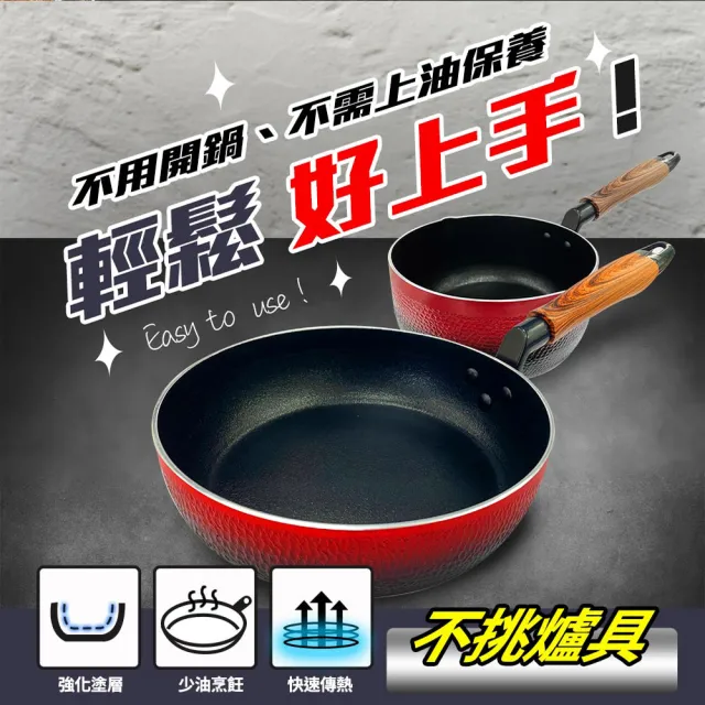 【PERFECT 理想】晶品不沾雪平鍋18cm 台灣製造(適用IH及各式爐具)
