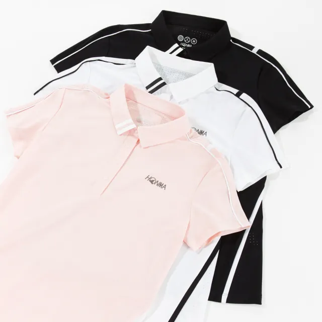 【HONMA 本間高爾夫】女款機能POLO衫 日本高爾夫專業品牌(XS~XL 白、粉、黑色任選HWIX702R923)