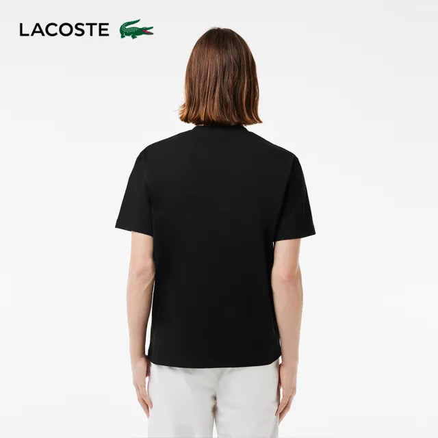 【LACOSTE】男裝-經典版型logo棉質短袖T恤(黑色)