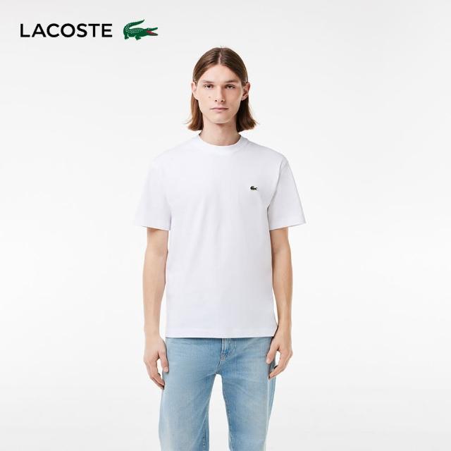 【LACOSTE】男裝-經典版型logo棉質短袖T恤(白色)