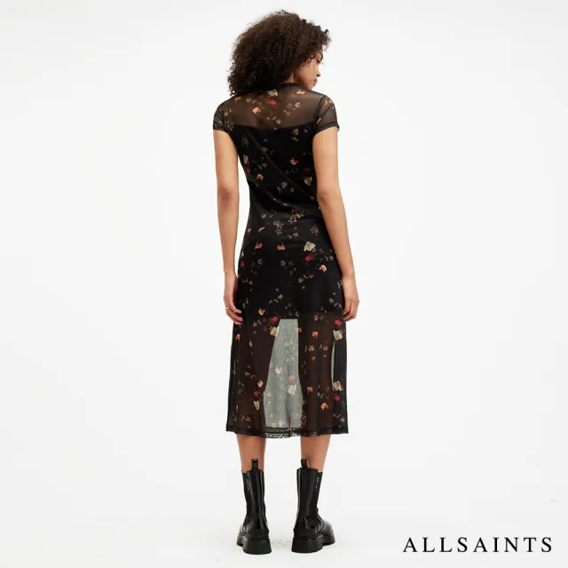 【ALLSAINTS】HANNA KORA 人造絲透膚花卉印花洋裝 W164DA(常規版型)