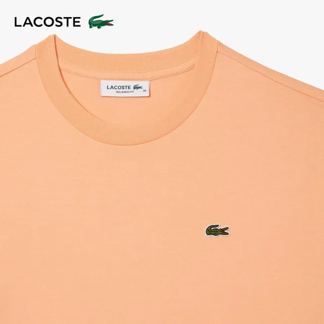 【LACOSTE】女裝-寬鬆版型輕質短袖T恤(橘色)