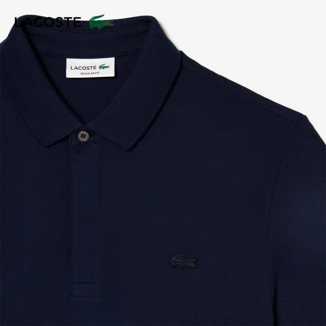 【LACOSTE】男裝-經典巴黎商務短袖Polo衫(海軍藍)