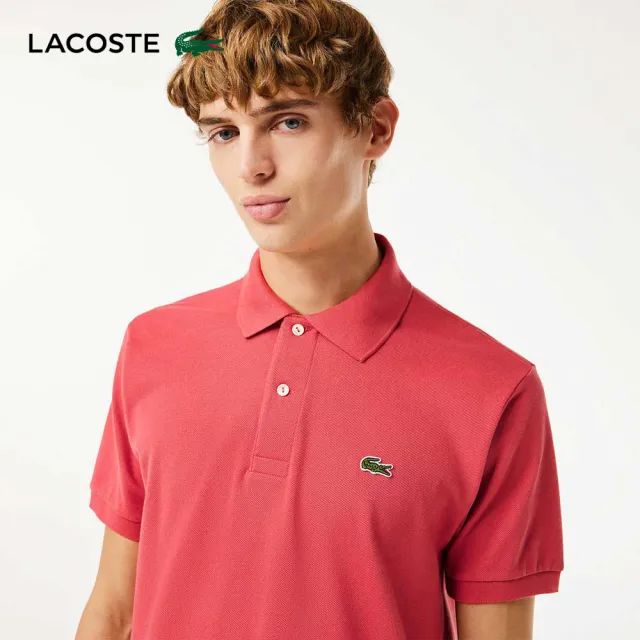 【LACOSTE】男裝-經典L1212短袖Polo衫(橙紅色)