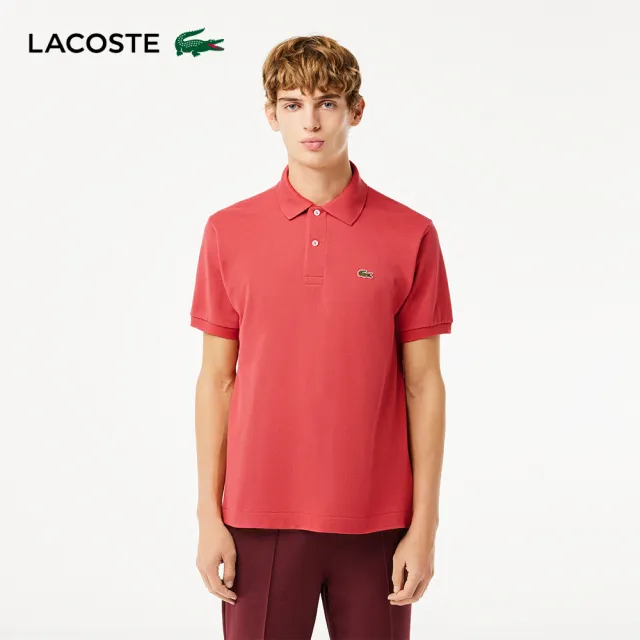 【LACOSTE】男裝-經典L1212短袖Polo衫(橙紅色)