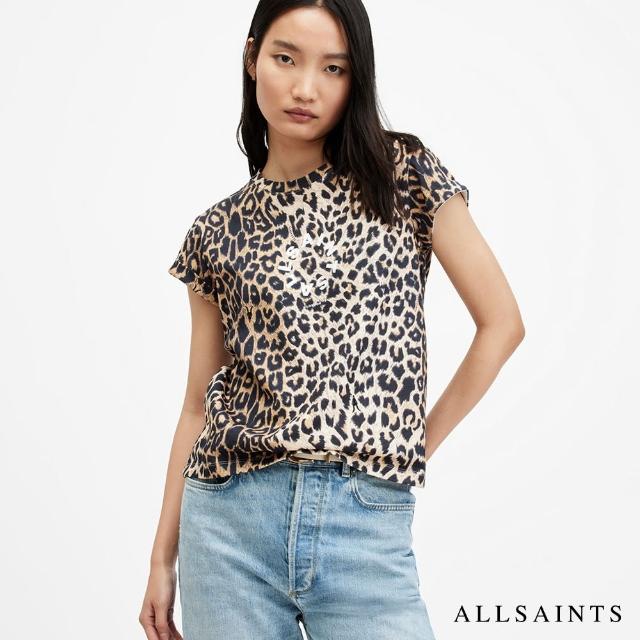 【ALLSAINTS】TIEPO ANNA 純棉豹紋LOGO短袖T恤 W096JA(修身版型)