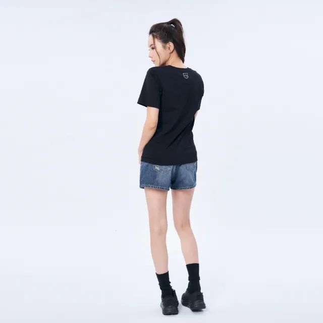 【5th STREET】女裝立體彩色LOGO短袖T恤-黑色