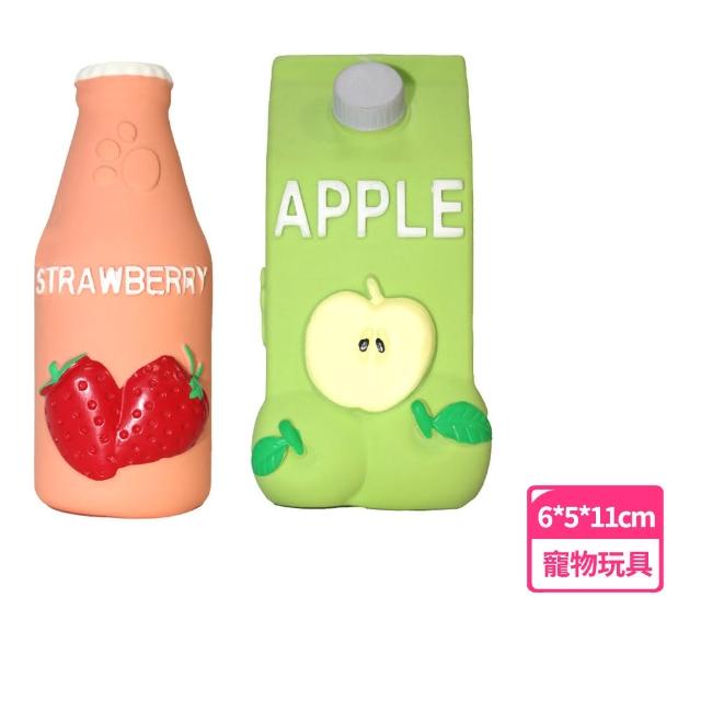 【寶貝毛孩】創意果汁乳膠寵物發聲玩具-2入組(耐啃咬 磨牙 潔牙骨 訓練球 狗狗玩具球 戶外運動)