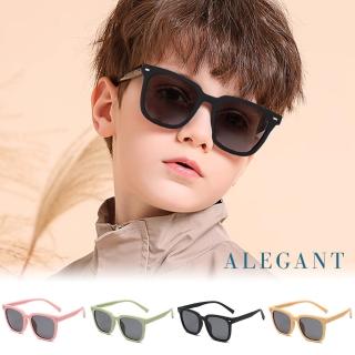 【ALEGANT】假期時尚多款任選5-13歲兒童專用輕量矽膠彈性太陽眼鏡(臺灣品牌UV400偏光墨鏡)