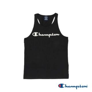 【Champion】官方直營-100%棉草寫LOGO印花坦克背心-男(黑色)