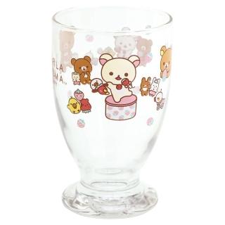 【San-X】拉拉熊 懶懶熊 小白熊20週年系列 玻璃杯 230ml 草莓派對