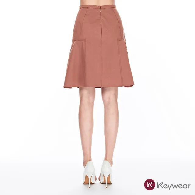 【KeyWear 奇威名品】現代簡約設計A-Line短裙