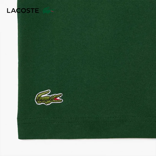 【LACOSTE】男裝-標語棉質短袖T恤(綠色)