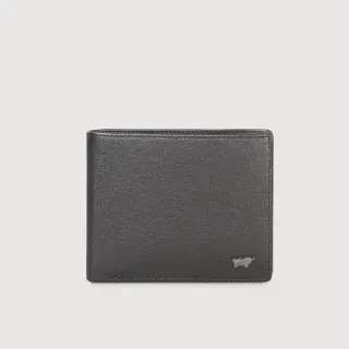 【BRAUN BUFFEL 德國小金牛】台灣總代理 瓦拉頓-TW 8卡中間翻零錢袋短夾-黑色(BF537-318-BK)