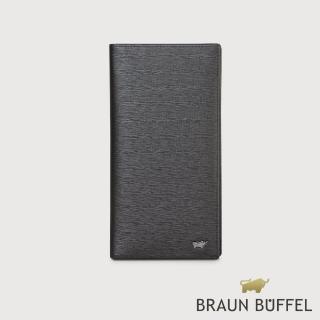 【BRAUN BUFFEL 德國小金牛】瓦拉頓-TW 14卡薄型長夾-黑色(BF537-322-BK) 錢包送禮推薦