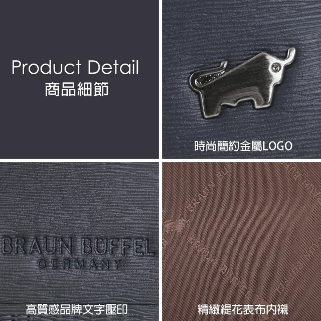 【BRAUN BUFFEL 德國小金牛】台灣總代理 波索 8卡男夾-藍色(BF386-313-NY)