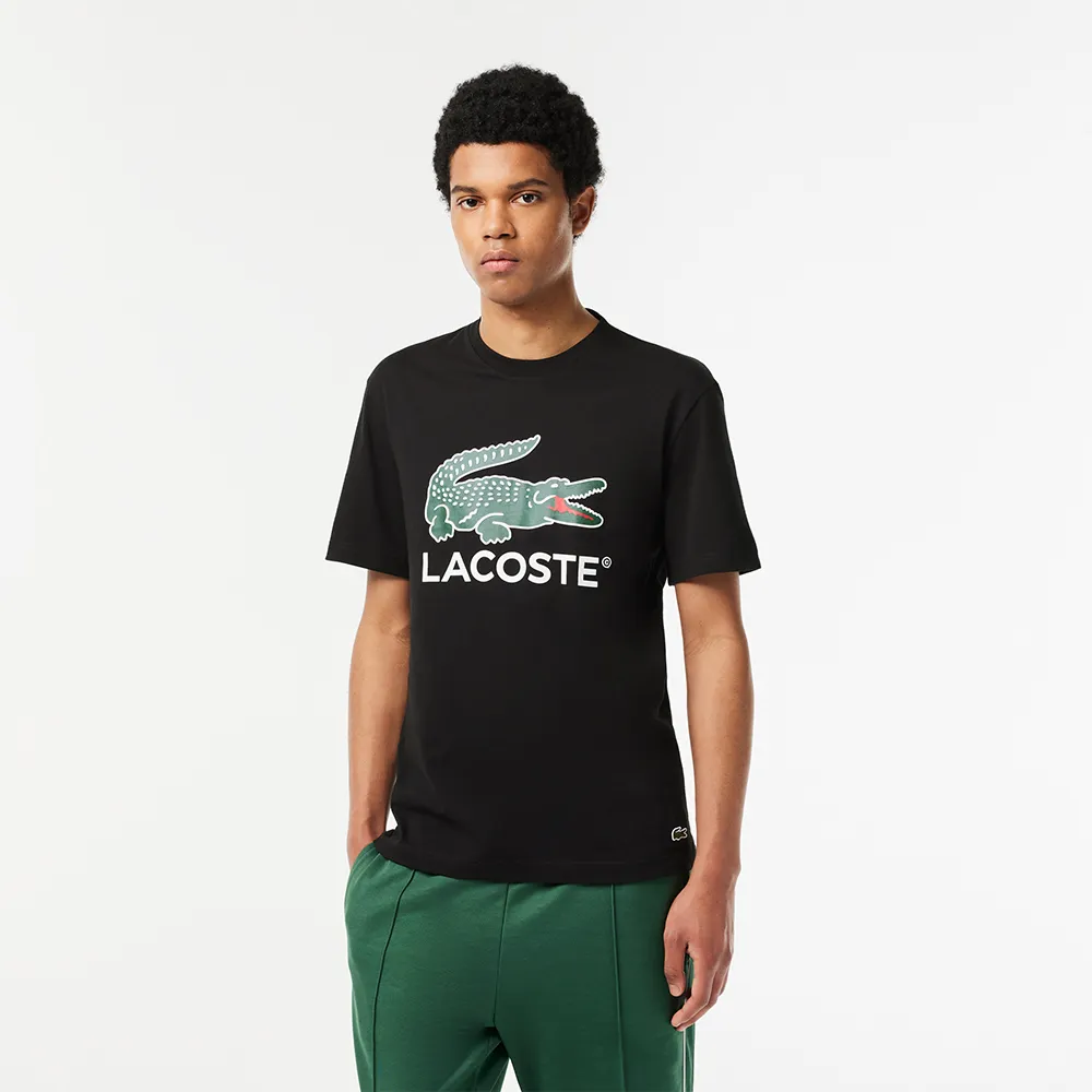 【LACOSTE】男裝-經典鱷魚印花純棉短袖T恤(海軍藍)