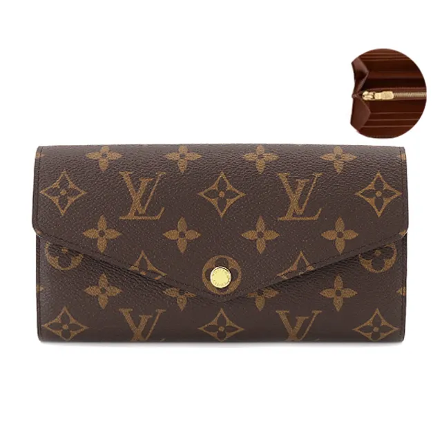 【Louis Vuitton 路易威登】經典Monogram帆布牛皮信封式長夾(多款)