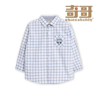 【奇哥官方旗艦】比得兔 男童裝 悠遊比得格紋純棉襯衫(6-8歲)