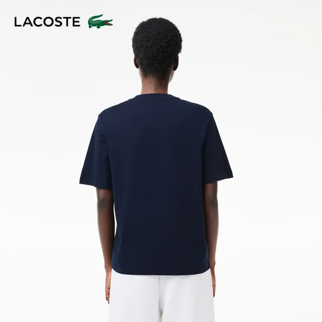 【LACOSTE】女裝-寬鬆版型輕質素色短袖T恤(海軍藍)