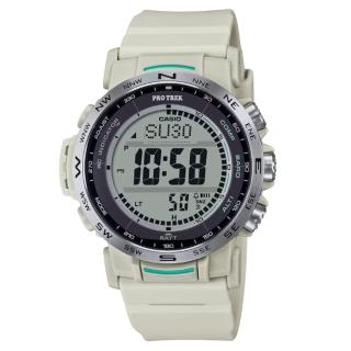 【CASIO 卡西歐】PRO TREK 電波 太陽能電力 三重感應器 戶外探險 PRW-35-7 44.6mm