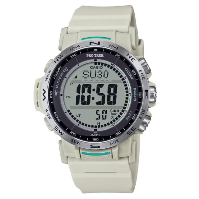 【CASIO 卡西歐】PRO TREK 電波 太陽能電力 三重感應器 戶外探險 PRW-35-7_44.6mm