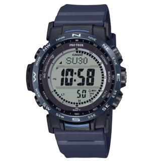 【CASIO 卡西歐】PRO TREK 電波 太陽能電力 三重感應器 戶外探險 PRW-35Y-2 44.6mm