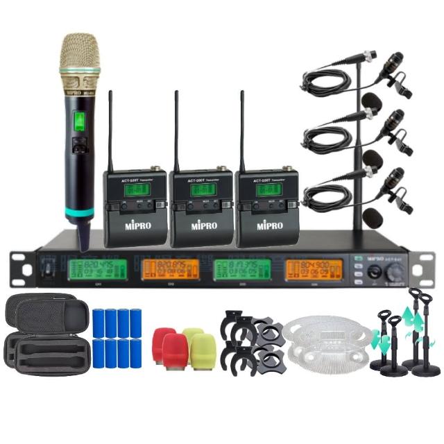 【MIPRO】MIPRO ACT-545 支援Type-C充電 四頻道UHF無線麥克風 搭配手持*1+領夾*3(音響設備)