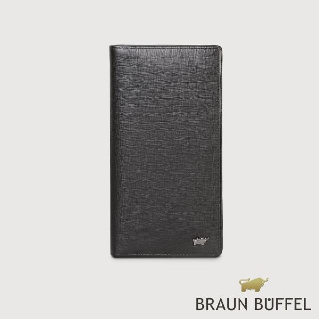 【BRAUN BUFFEL 德國小金牛】台灣總代理 瓦拉頓-TW 15卡兩折長夾-黑色(BF537-301-BK)