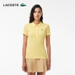 【LACOSTE】女裝-L.12.D 修身羅紋棉質短袖Polo衫(黃色)