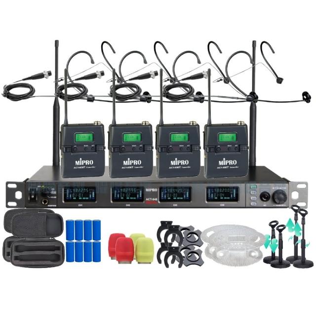 【MIPRO】MIPRO ACT-848 支援Type-C充電 四頻道數位無線麥克風 搭配頭戴麥克風*4(音響設備)
