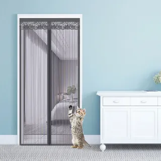 【巴芙洛】搶購特價中 金剛網加密魔術貼防蚊門簾/貓狗抓不破門簾(防蚊門簾/免釘魔術貼/防蟲進入/防寵物抓)