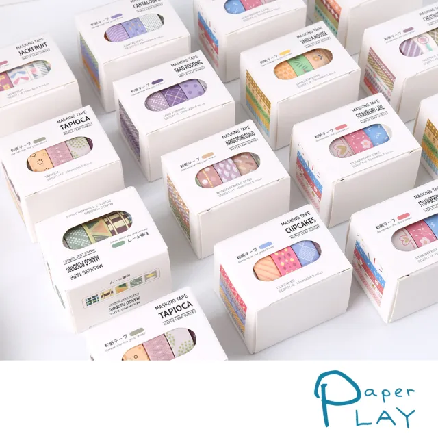 【Paper Play】和紙膠帶 甜點膠帶/和紙膠帶-可愛楓糖甜點主題5卷套組(12款任選)