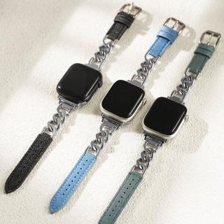【W.wear】Apple Watch-牛仔丹寧拼接單鏈蘋果錶帶(Apple Watch-41mm/44mm/45mm/49Ultra)