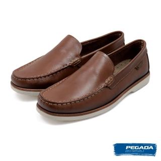 【PEGADA】巴西真皮素面懶人休閒鞋 棕色(141903-BR)