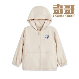 【奇哥官方旗艦】比得兔 男童裝 悠遊比得盾牌徽章外套-吸濕排汗+抗UV(6-8歲 防曬)