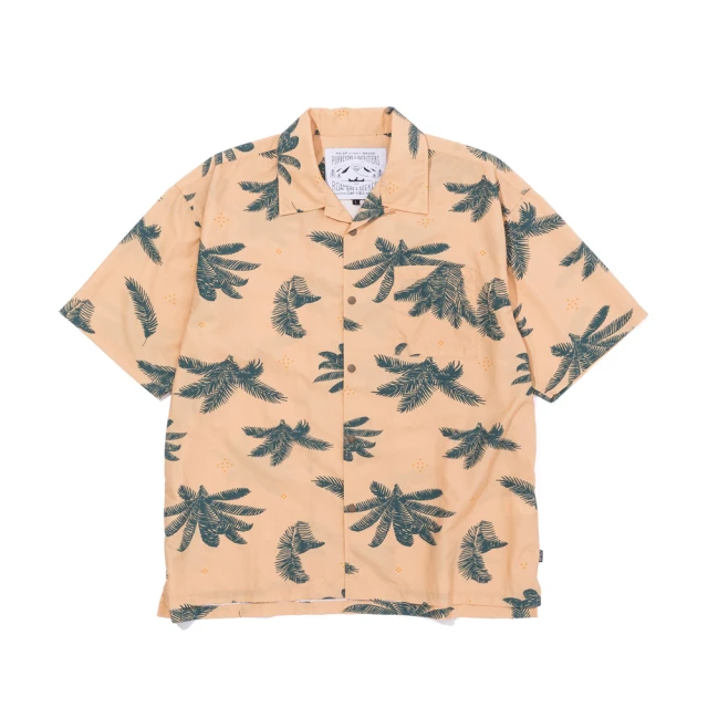 POLER STUFF 日本限定 SHIRRING NYLON SHIRT 休閒印花襯衫 / 短袖襯衫(棕梠米褐)