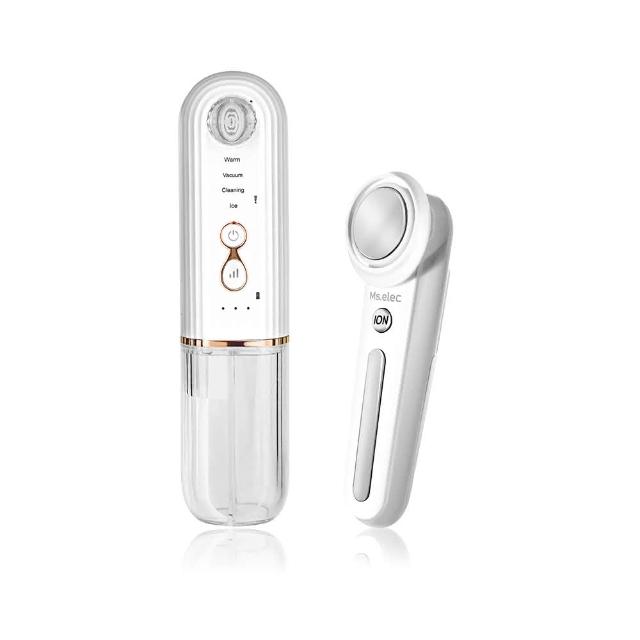 【Ms.elec 米嬉樂】水飛梭淨膚粉刺儀 40℃離子美容儀AC-003+WI-001(淨顏養肌)